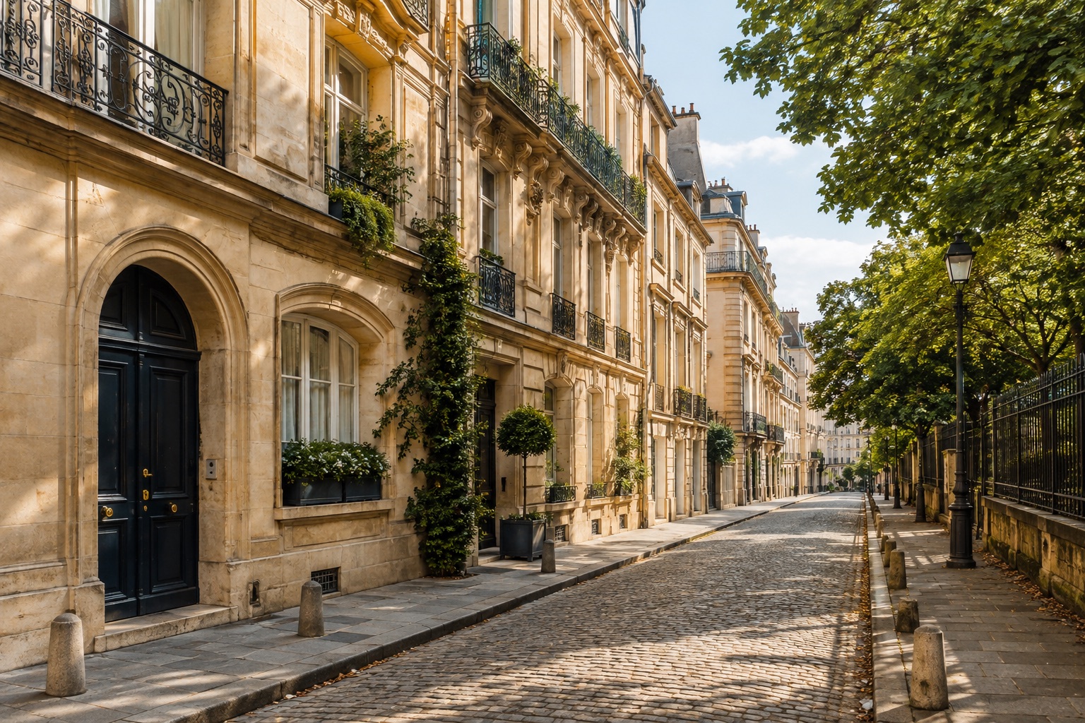 Rue résidentielle élégante